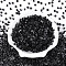 Transparent Inside Colours Glass Seed Beads, Cube, Black, 3.8~4x3.6~4x3.6~4mm, Hole: 1.4~1.5mm, about 4090pcs/pound