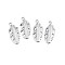 Non-Tarnish 304 Stainless Steel Pendants, Leaf, Stainless Steel Color, 35.5x15.5x2.5mm, Hole: 2.5mm