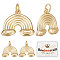 10Pcs Rack Plating Brass Pendants, Long-Lasting Plated, with Jump Rings, Lead Free & Cadmium Free, Rainbow with Cloud, Real 18K Gold Plated, 14x16.5x2.5mm, Hole: 3mm