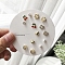 7 Pairs Anti-Tarnish Exquisite Alloy Stud Earrings Sets for Girls Women, with Plastic Imitation Pearl Beads and Brass Pin, Mixed Shape, Golden, Package Size: 75x75mm