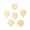 Brass Charms, Cadmium Free & Lead Free, Hamsa Hand, 7.5x7x0.2mm, Hole: 1mm
