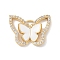 Rack Plating Brass Micro Pave Clear Cubic Zirconia Pendants, with Enamel, Long-Lasting Plated, Lead Free & Cadmium Free, Real 18K Gold Plated, Butterfky, White, 15x19.5x3mm, Hole: 1.4mm