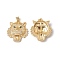 Rack Plating Brass Pendants, with Cubic Zirconia, Lion Charm, Cadmium Free & Lead Free, Long-Lasting Plated, Real 18K Gold Plated, 27.5x25x5mm, Hole: 4x3.5mm