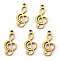 PVD Vacuum Plating 304 Stainless Steel Pendants, Laser Cut, Musical Note, Real 18K Gold Plated, 17x8x1mm, Hole: 1mm