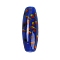 Handmade Lampwork Beads, Spaghetti Beads, Oval, Dark Blue, 39.5x14x14mm