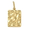 Ion Plating(IP) 304 Stainless Steel Pendants, with Jump Ring, Rectangle Charm, Real 14K Gold Plated, 17.5x11x1.5mm, Hole: 5x3mm