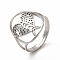 Non-Tarnish 304 Stainless Steel Kite Adjustable Ring for Women, Stainless Steel Color, US Size 6 1/4(16.7mm)