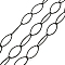 304 Stainless Steel Textured Horse Eye Link Chains, Soldered, with Spool, Electrophoresis Black, 20x10x1mm, about 16.40 Feet(5m)/Roll