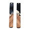 Transparent Resin & Walnut Wood Big Pendants, Pearlized, Rectangle Charm, Gray, 51.5x7.5x3mm, Hole: 1.8mm
