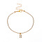 Fashionable and Creative Rhinestone Anklet Bracelets, English Letter B Hip-hop Creative Beach Anklet for Women, Golden