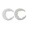 Rack Plating Brass Pendants, Moon, Platinum, 18x17x0.5mm, Hole: 1.2mm