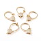 Brass Micro Pave Clear Cubic Zirconia Lobster Claw Clasp, Long-Lasting Plated, Real 18K Gold Plated, 40x23x6.5mm, Hole: 2.5mm