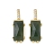 Brass Micro Pave Cubic Zirconia and Natural Moss Agate Pendants, Rack Plating, Long-Lasting Plated, Cadmium Free & Lead Free, Rectangle, 20.5x7.5x6.5mm, Hole: 5.5x2.5mm