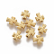 Brass Beads, Long-Lasting Plated, Cross, Matte Gold Color, 9.9x8.3x4.4mm, Hole: 1.8mm