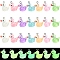 21Pcs 7 Styles Luminous Transparent Resin Pendants, Glow in the Dark Duck Charms, with Platinum Tone Iron Loops, Mixed Color, 18~21x17~20x12~13mm, Hole: 2mm, 3pcs/style