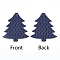 PU Leather Big Pendants, Christmas Tree, Dark Blue, 55x47.5x2mm, Hole: 2mm