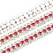 Brass Rhinestone Strass Chains, with Spool, Three Rows Rhinestone Cup Chains, Silver, Siam, 8.5mm, about 10yards/roll