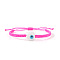 Handmade Lampwork Evil Eye Round Beaded Braided Bead Bracelets, Adjustable Fiber Cord Braided Bracelets for Men Women, Fuchsia, Inner Diameter: 11 inch(28cm)