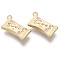 Brass Enamel Pendants, Matte Gold Color, Nickel Free, Candy, Pink, 9.5x16.5x4mm, Hole: 1.2mm