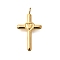 PVD Vacuum Plating 201 Stainless Steel Pendants, Cross with Heart Charm, Real 18K Gold Plated, 21.5x12x2mm, Hole: 1.8mm