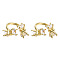 Cubic Zirconia Bowknot Open Cuff Rings, Real 18K Gold Plated Brass Ring for Women, Nickel Free, Clear, US Size 6(16.5mm)