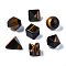 Natural Tiger Eye Beads, No Hole/Undrilled, Chakra Style, for Wire Wrapped Pendant Making, 3D Shape, Round & Cube & Triangle & Merkaba Star & Bicone & Octagon & Polygon, 13.5~21x13.5~22x13.5~20mm