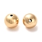Brass Beads, Cadmium Free & Nickel Free & Lead Free, Round, Real 18K Gold Plated, 10x9.5mm, Hole: 1.8mm