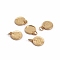 Brass Micro Pave Clear Cubic Zirconia Charms, with Jump Rings, Flat Round with Snake, Golden, 14.5x12x1.5mm, Hole: 3.5mm