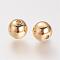 Brass Beads, Nickel Free, Round, Real 18K Gold Plated, 8mm, Hole: 2.5mm