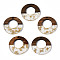 Transparent Resin & Walnut Wood Pendants, with Gold Foil, Flat Round, Clear, 28x3mm, Hole: 2mm