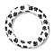 Food Grade Eco-Friendly Silicone Pendants, Ring with Bear Paw Pattern, White, 65x10mm, Hole: 4mm