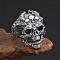 Alloy Rhinestone Adjustable Statement Cuff Open Rings for Men, Jet, Inner Diameter: 15~20mm