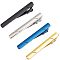 Brass Tie Clips, Rectangle, Mixed Color, 58.5x6.5x2.7~23mm, 4pcs/set
