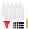 DIY Glue Bottles Kit, with Plastic Glue Bottles & Tip Caps, Silicone Funnel Hopper, Pig Hair Beaker Brush, Chalkboard Sticker Labels, Marker Pen, White, 157x52mm, Capacity: 250ml, 8pcs/set