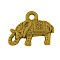 Tibetan Style Alloy Elephant Pendants, Cadmium Free & Nickel Free & Lead Free, Antique Golden, 13x17x3.5mm, Hole: 2mm, about 695pcs/1000g