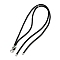 Nylon Cord Necklaces Findings, with Brass Micro Pave Cubic Zirconia Butterfly Clasps, Lead Free & Cadmium Free, Platinum, 350~360x2mm, Butterfly: 9x9x7mm