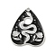 Rack Alloy Enamel Pendants, Snake, Platinum, 26x22x1mm, Hole: 1.4mm
