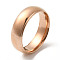 Ion Plating(IP) 304 Stainless Steel Flat Plain Band Rings, Rose Gold, Size 8, Inner Diameter: 18mm, 6mm