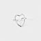 Simple Heart Fashion Ring, 304 Stainless Steel Open Cuff Rings, Stainless Steel Color