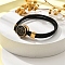 Constellation Nylon Cords Multi-strand Bracelets, Double Chain Jewelry for Women Men, with Golden Brass Findings & Enamel Charm, Black, Libra, 8 inch(20.3cm)