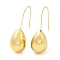 304 Stainless Steel Dangle Earrings, Teardrop, Real 14K Gold Plated, 42x15mm