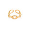 Ion Plating(IP) 304 Stainless Steel Cable Chain Shape Open Cuff Ring for Women, Nickel Free, Real 18K Gold Plated, US Size 6 3/4(17.1mm)