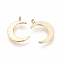 Brass Pendants, Nickel Free, Real 18K Gold Plated, Moon, 16.5x12x3mm, Hole: 1mm