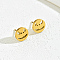 Fashion Halloween Ghost 201 Stainless Steel Stud Earrings, Real 18K Gold Plated, 10mm