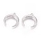 Tarnish Resistant 304 Stainless Steel Pendants, Double Horn/Crescent Moon, Stainless Steel Color, 19x17.5x2mm, Hole: 1.8mm