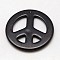 Synthetic Howlite Beads, Dyed & Heated, Peace Sign, Black, 55x5mm, Hole: 1mm, about 46pcs/1000g