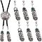 CHGCRAFT 3Sets 3Colors Alloy Bolo Tie Tips Vintage Bolo Tie Tips for Crafting Jewelry Findings Making For DIY Bolo tie Necklace Antique Silver 48x12mm Hole 4mm
