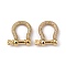 Brass Micro Pave Clear Cubic Zirconia D-Ring Anchor Shackle Clasps, for Bracelets Making, Nickel Free, Real 16K Gold Plated, 22x19.5x6mm, Hole: 1.2mm