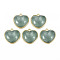 Light Gold Alloy Pendants, with Water Ripple Resin Cabochon, Cadmium Free & Lead Free, Heart, Medium Aquamarine, 23x22.5x9.5mm, Hole: 2mm