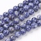 Natural Blue Spot Jasper Bead Strands, Round, 8mm, Hole: 1mm, about 45~47pcs/strand, 15 inch